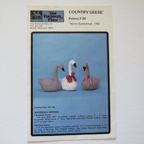 Country Geese The Patchwork Place Pattern P-22, 1982 - Picture 2 of 6
